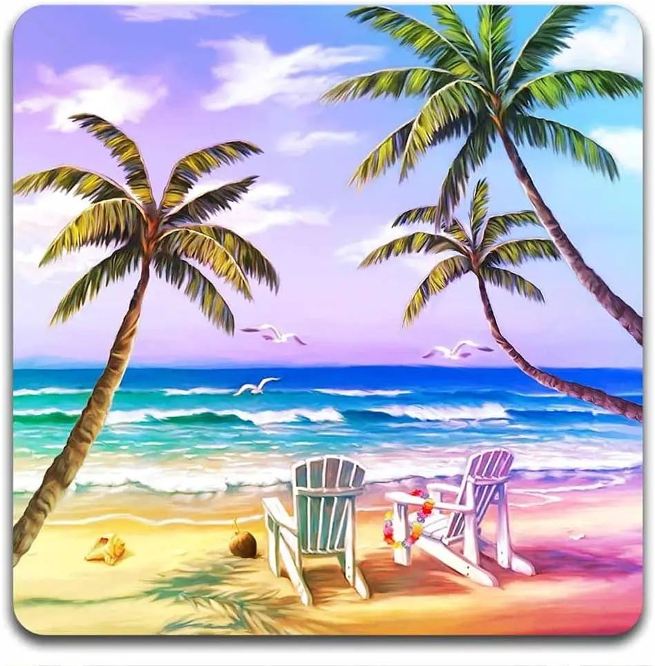 Washable and Reusable Square Polyester Fabric and Neoprene Drink Coaster