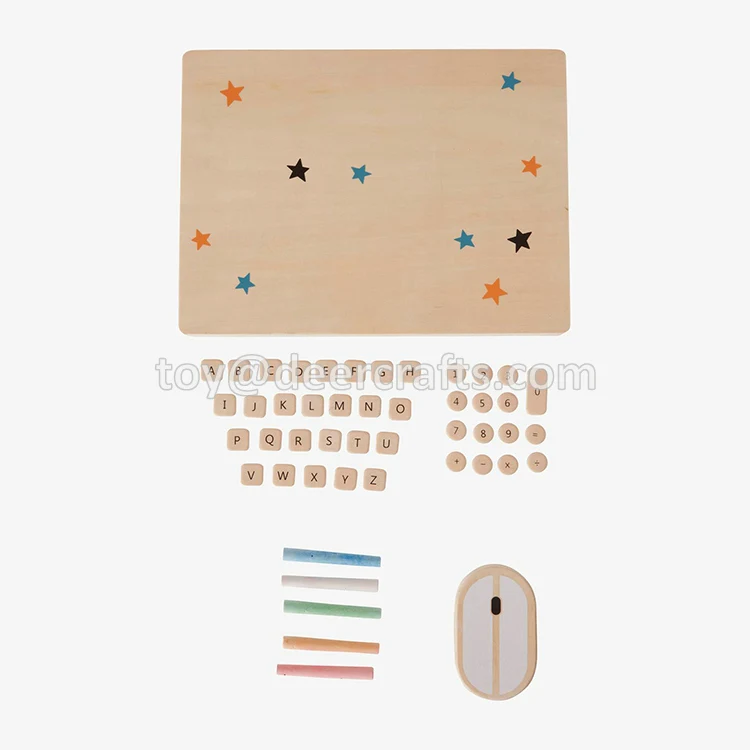 Wooden Computer Shape Chalkboard Wooden Art Easel Kids Drawing Board For Kids DB12211