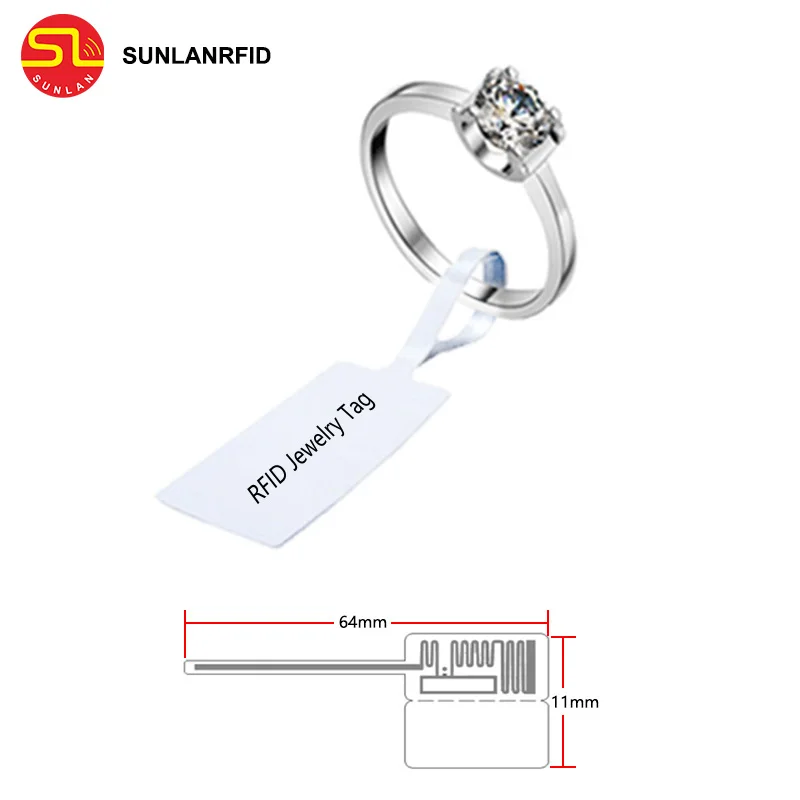 SUNLAN Free Sample Security small size long reading distance Passive jewelry printable label UHF RFID Jewelry Tags  rfid tag