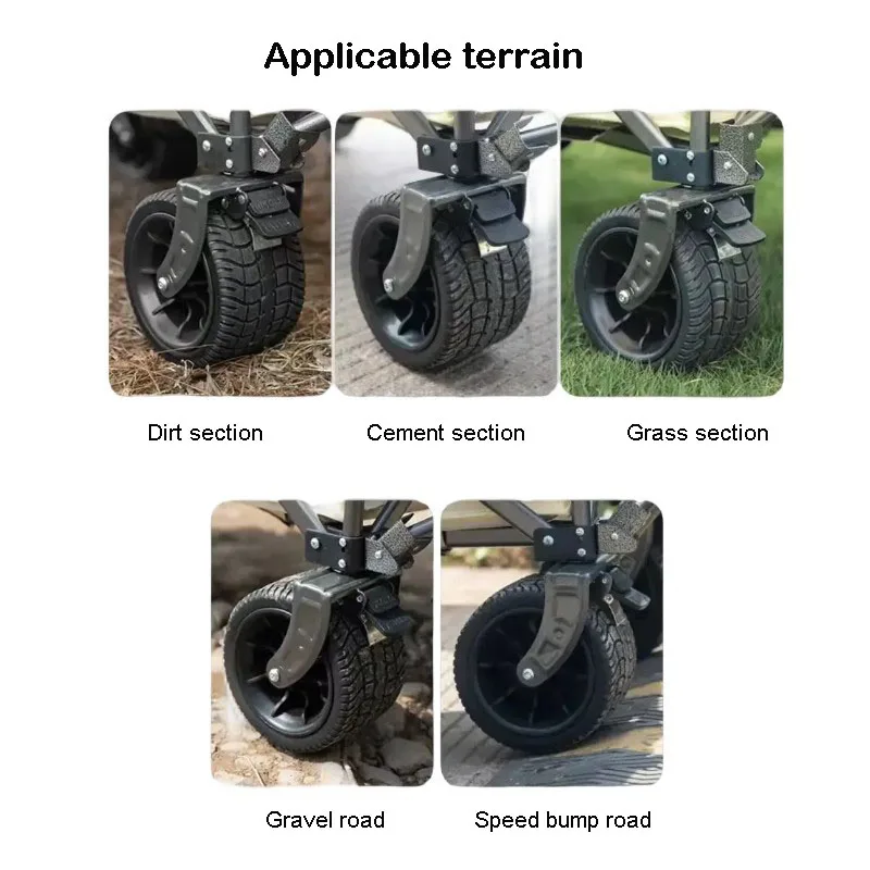 Foldable Portable Large Volume Shopping Cart Trolley With Wheel Oxford Outdoor Utility Wagon trolley