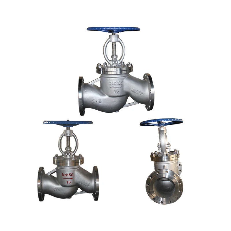 DN100/DN150/DN200 PN16 stainless steel CF8 flanged globe valve/stop valve