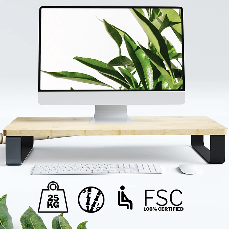 Portable desktop desk table top metal iron bamboo pc computer laptop monitor stand riser