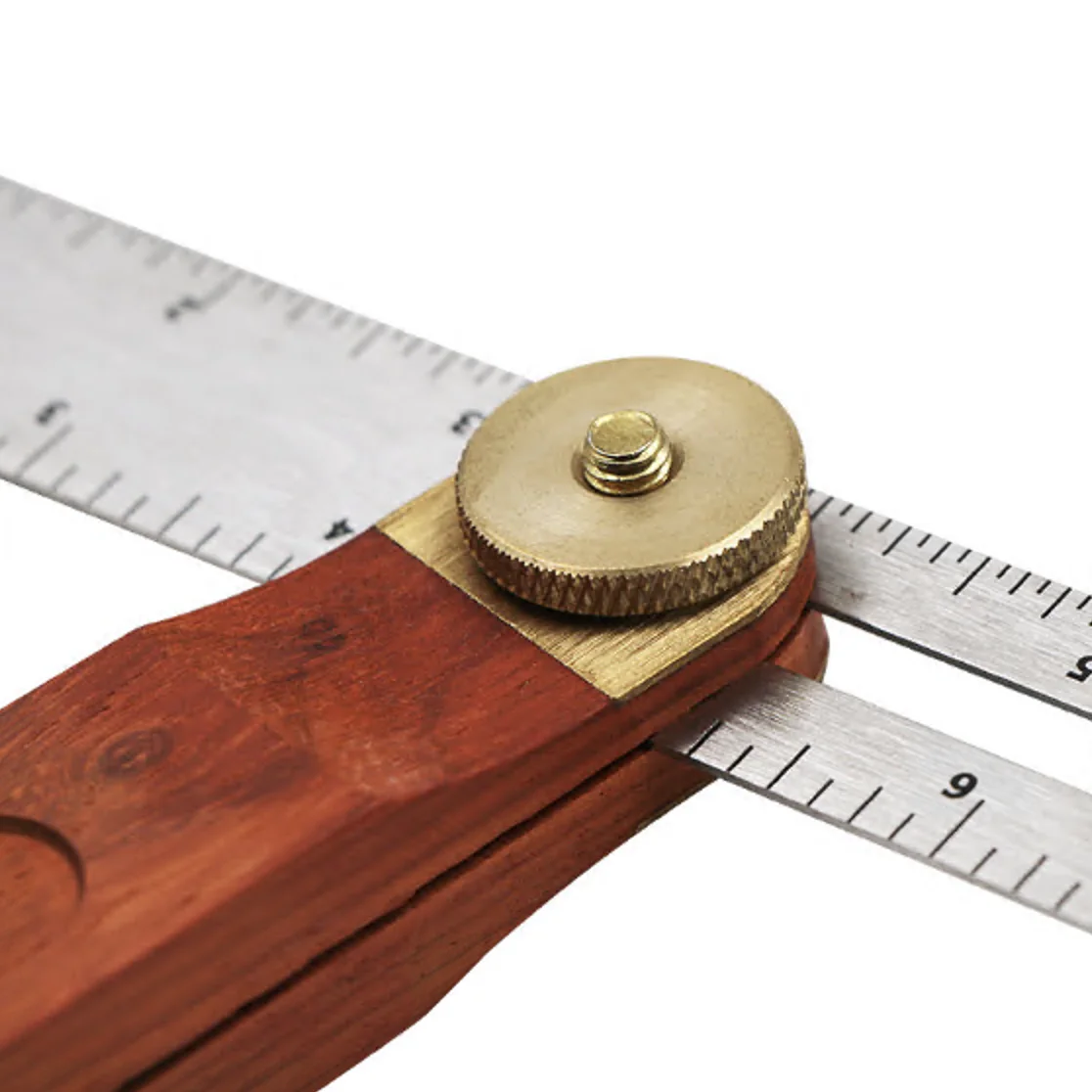 Woodworking Movable Angle Ruler Tri Square Sliding T-Bevel Level Measuring Tool Marking Gauge Protractor Red Wooden Handle