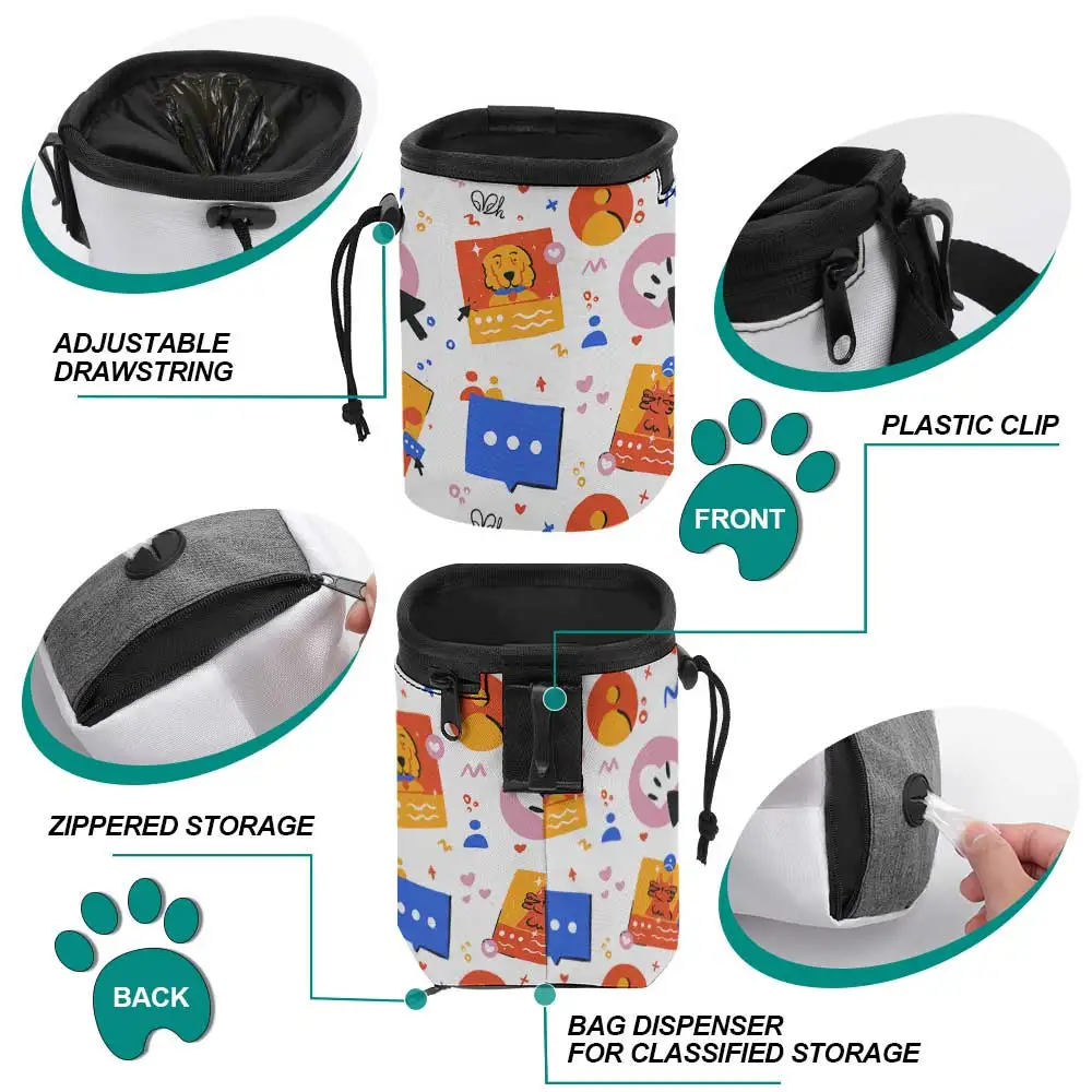 Custom Wholesale Low MOQ Oxford Dog Training Bag Multiple Pockets Easy Carrying Pet Treat Pouch With Garbage Bag Dispenser