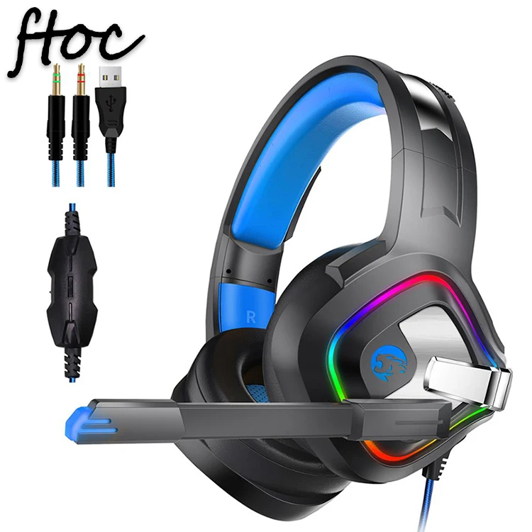 Factory Wholesale Full Oval Ear Cover Gaming Wired Headset Channel Bass Computer Headset