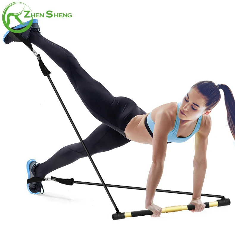 Zhensheng 2019 gym equipment gym stick with resistance tube bands