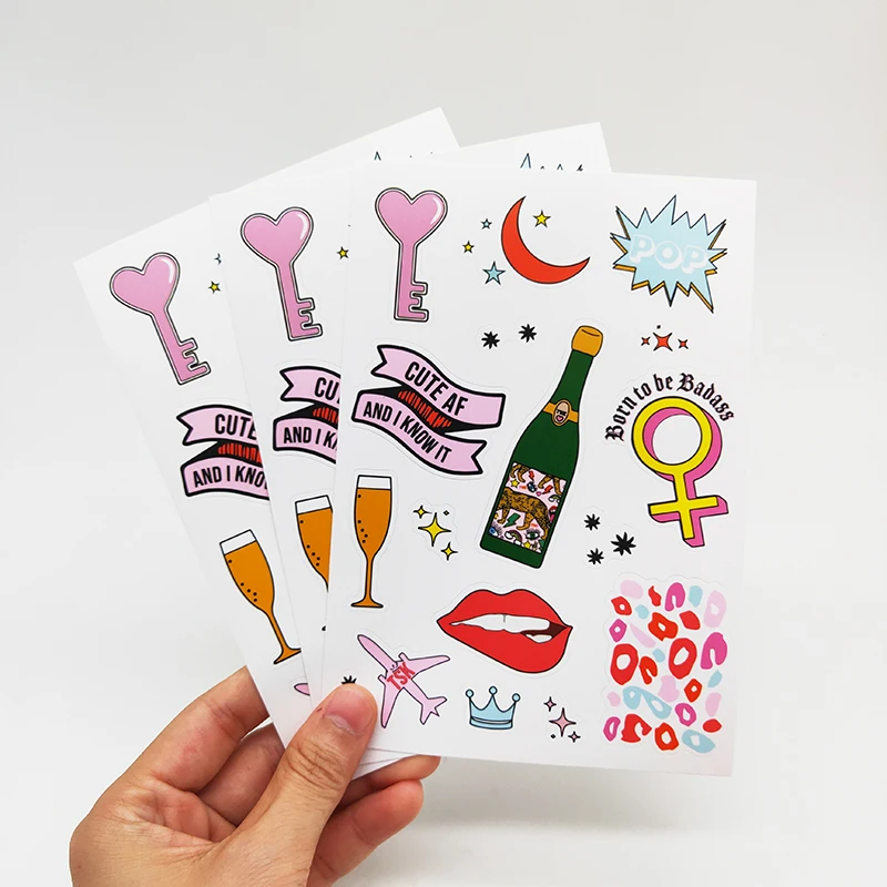 Custom Transparent Waterproof Plastic Vinyl Kiss Cut Label Stickers