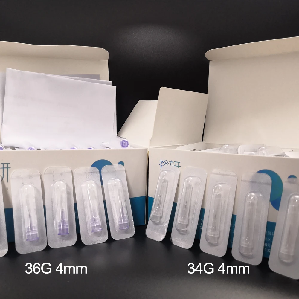 
Top seller Disposable hypoderous mesotherapy needle micro needle for beauty injection 34g 4mm 