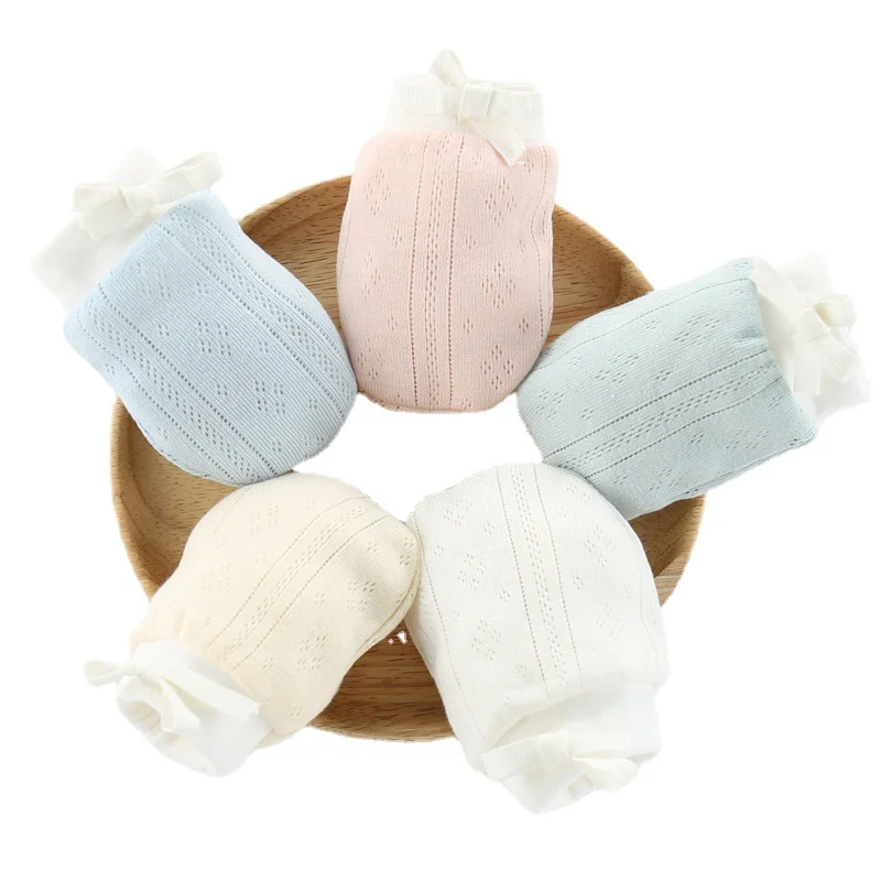 Newborn Adjustable Baby Cotton Gloves No Scratch Mittens For 0-6 Months Boys Girls Soft Infant Gloves