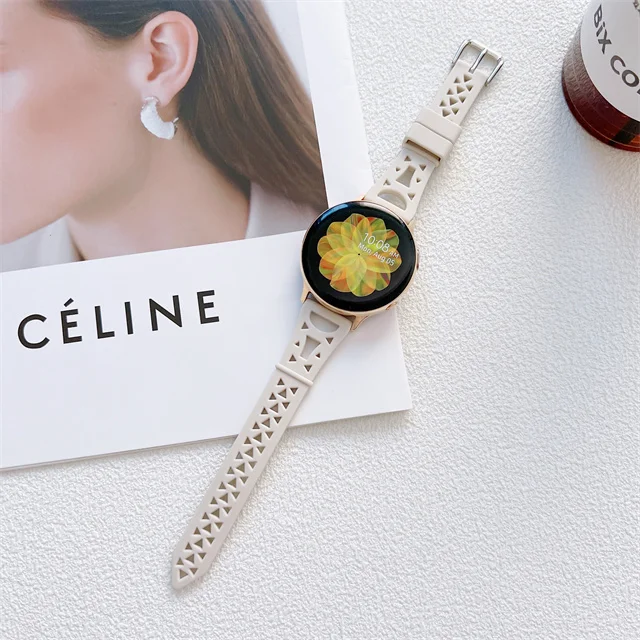 Silicone Band For Samsung Galaxy Watch 3  Watch 4 Classic 5 Pro Slim iron tower Smart Strap Galaxy Active 2
