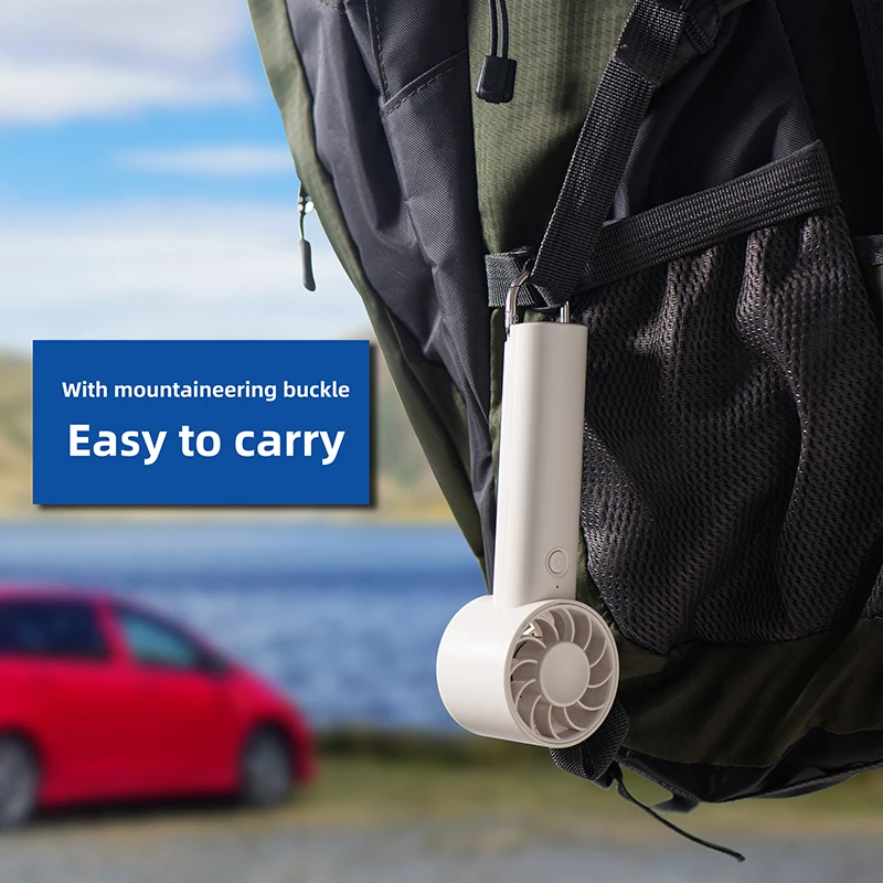 Portable High-Speed Mini Handheld Travel Fan USB Type-C 3 Speed Portable Stand & Handheld Fan With Hook Buckle For Outdoor Use