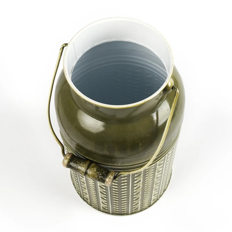 Galvanized Garden Grand Vase Flower Pots Minimalist Metal Iron Slim Bucket Medium Metal Galvanizedno Handle Plant Spring