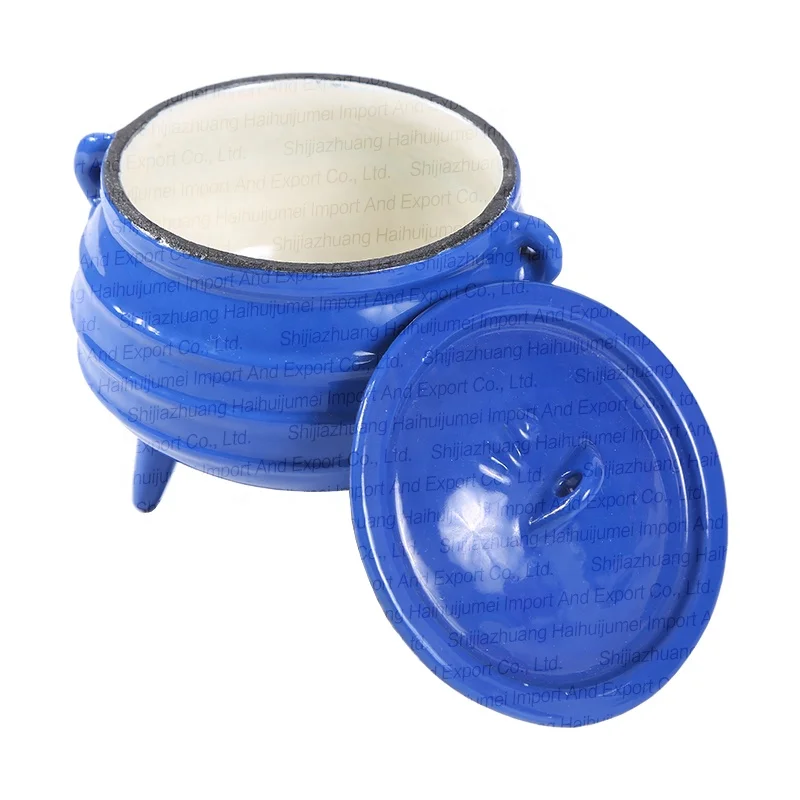 Cast Iron Enamel Three Legged Pot South African Potjie Pot Cauldron Stew Pot
