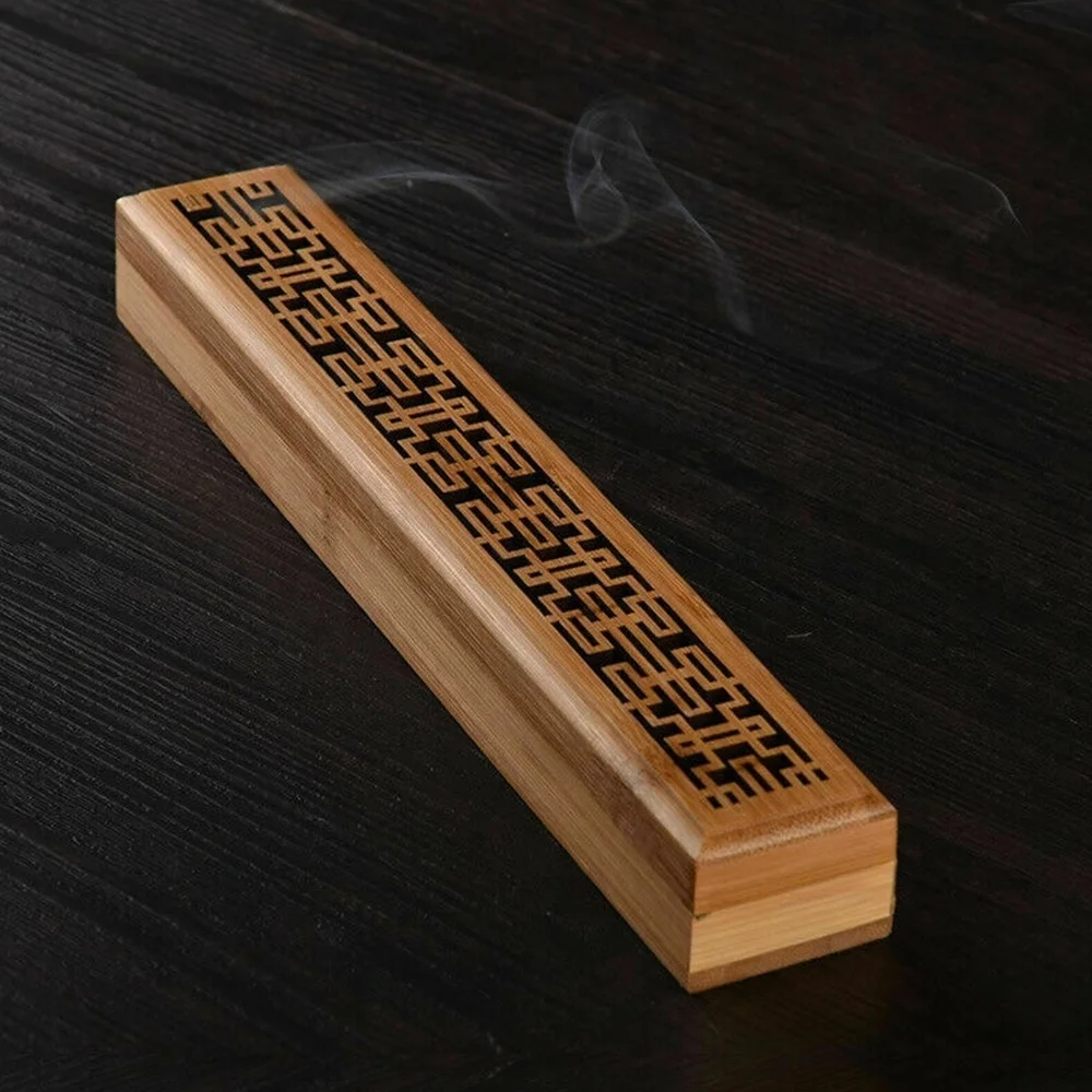 Handmade Creative Wood Aromatherapy Incense Stick Holder Hollow Incense Burner Wood Censer Box Wood Carving Crafts Chinese Gift