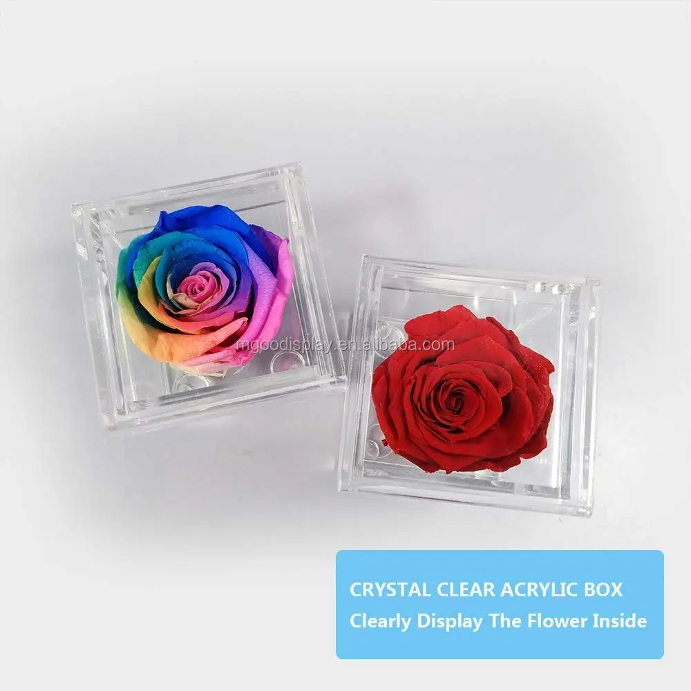 Оптовая продажа, прозрачные маленькие прозрачные акриловые подарочные коробки с крышкой 7*7*10 см