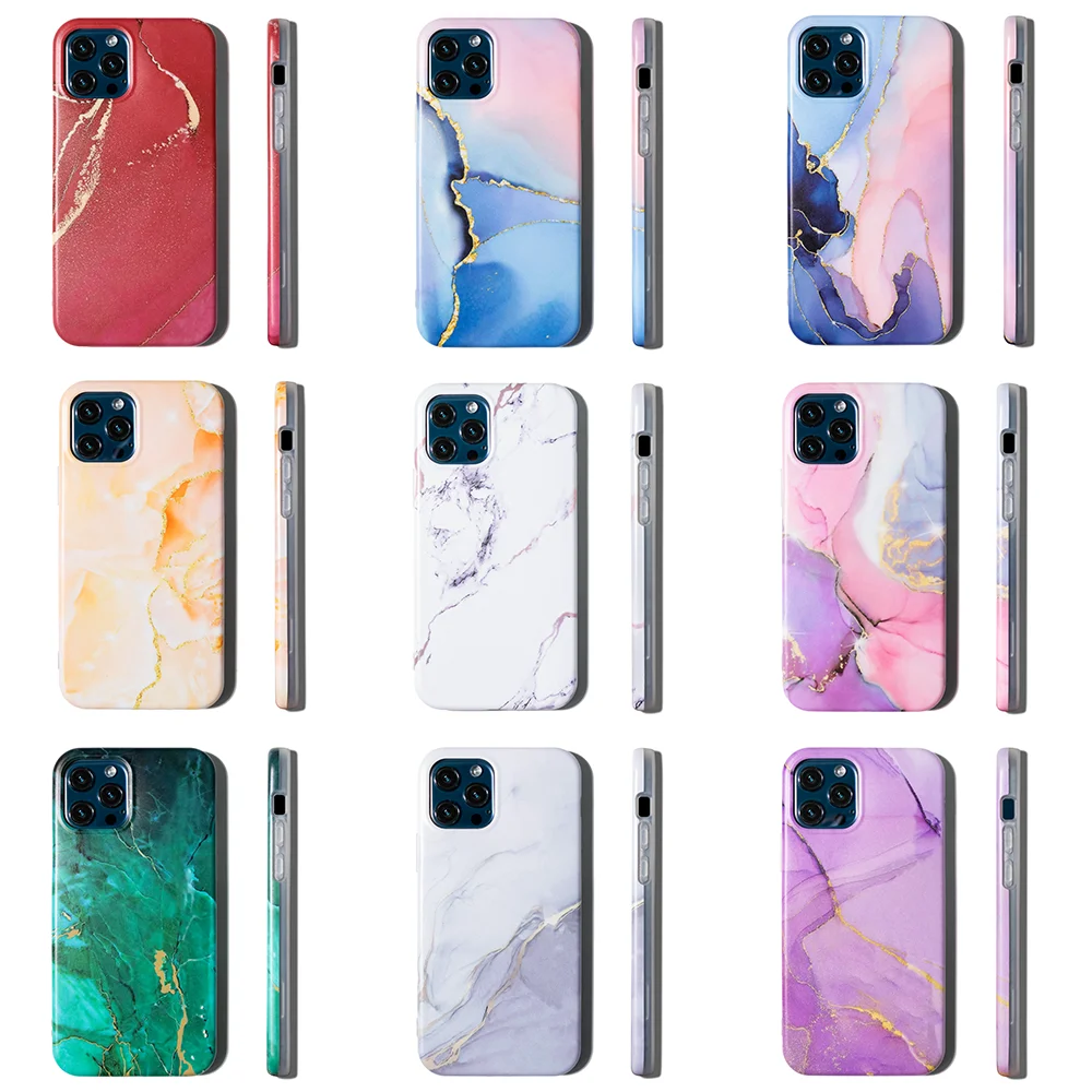 Custom IMD Printing Design Smartphone Case with Phone Holder Marble Phone Case for Iphone 14 13 12 Pro Max
