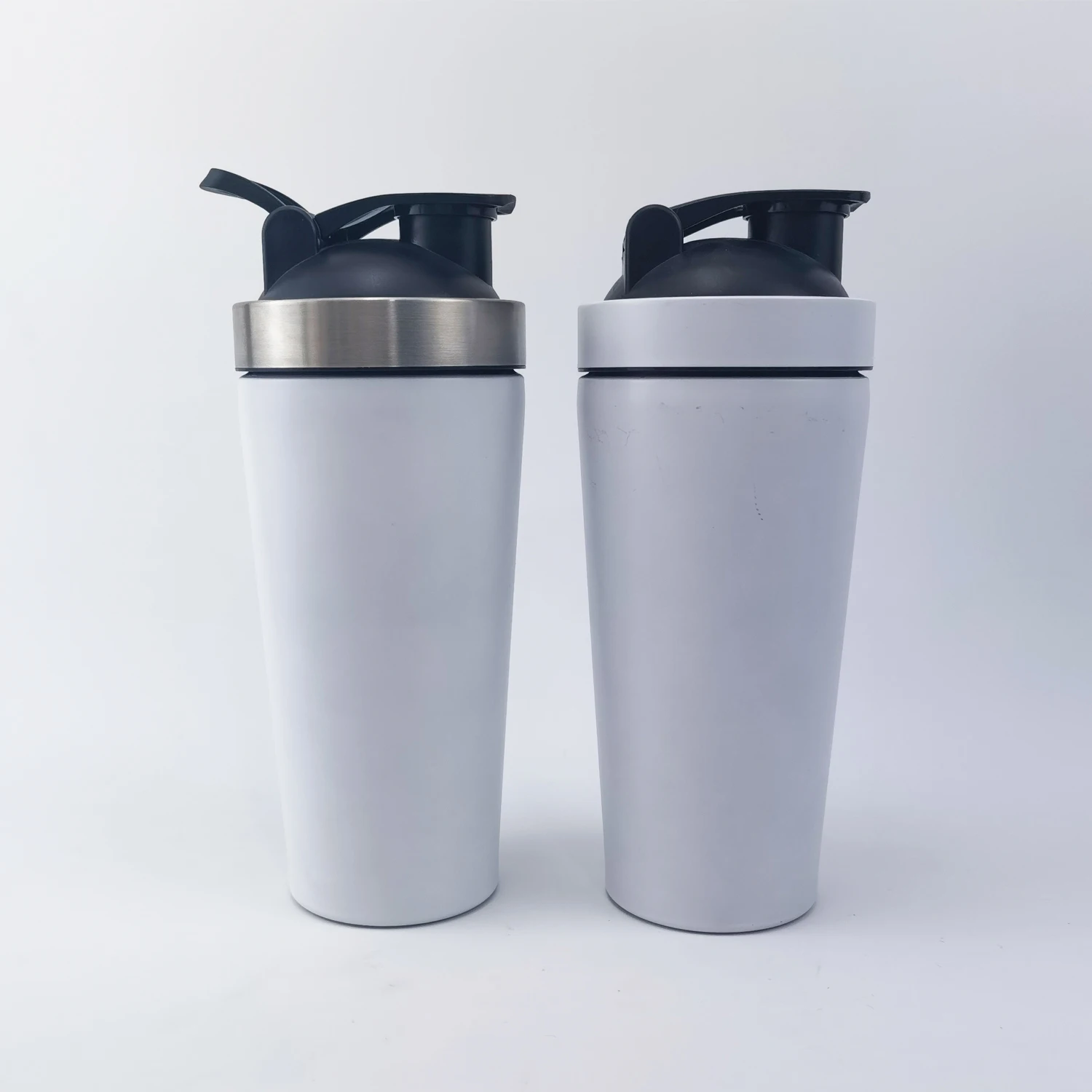 Double wall stainless steel protein glass shaker bottle insulated metal mixer ball shaker