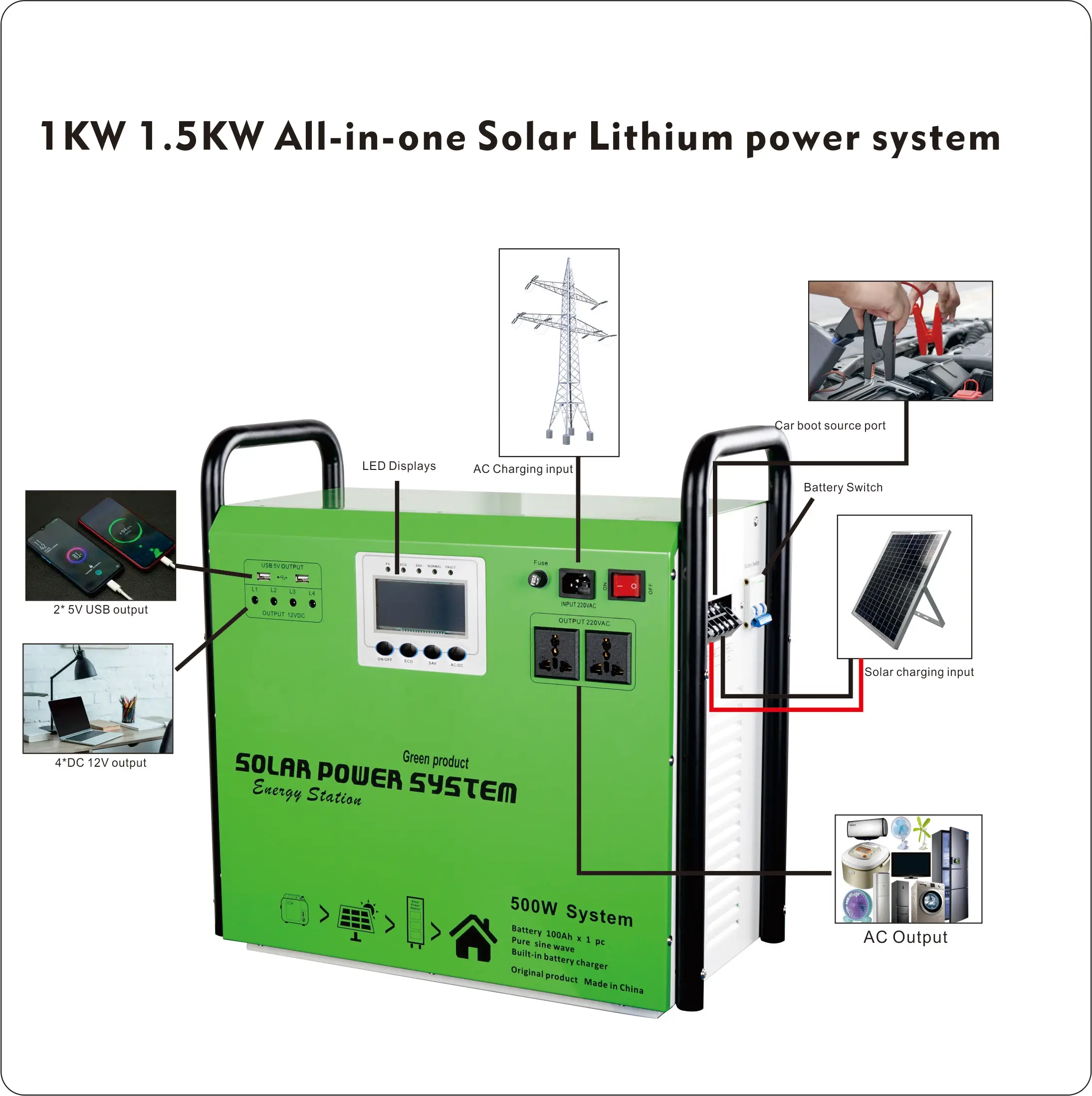 Solar generator system 1kw 3kw 5kw 10kw 15kw 20kw Photovoltaic solar off grid generator