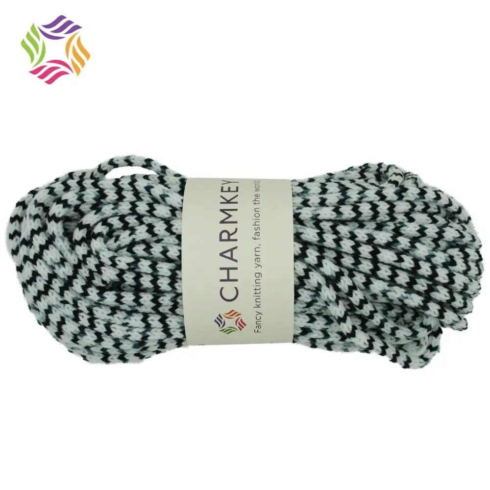 Charmkey, высокая масса, модная веревка, однотонная 100% акриловая крупная пряжа для ручного вязания одеяла, низкая цена