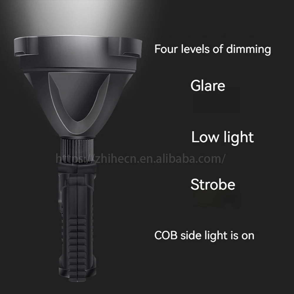 Multifunctional lighting Waterproof  P50 strong light searchlight  COB side light flashlight for portable lamp