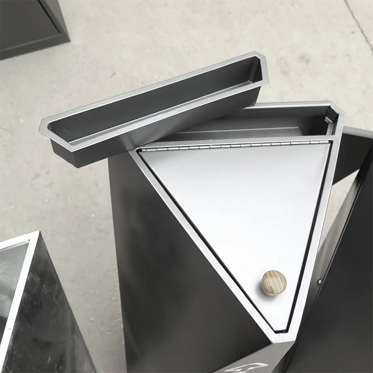 Modern outdoor trash can metal waste bin street litter bin recycle garbage bin for commercial area
