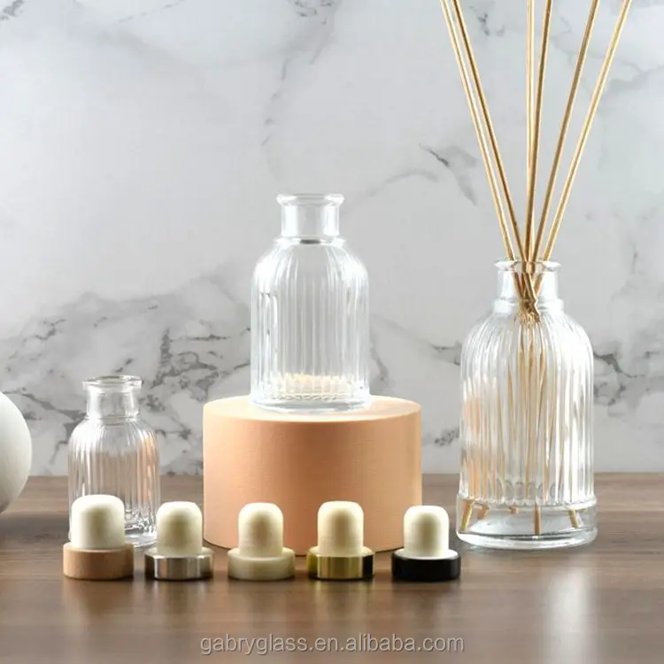 100ml Glass Perfume Bottle Diffuser Glass Bottle Black Reeds With Silver Cork