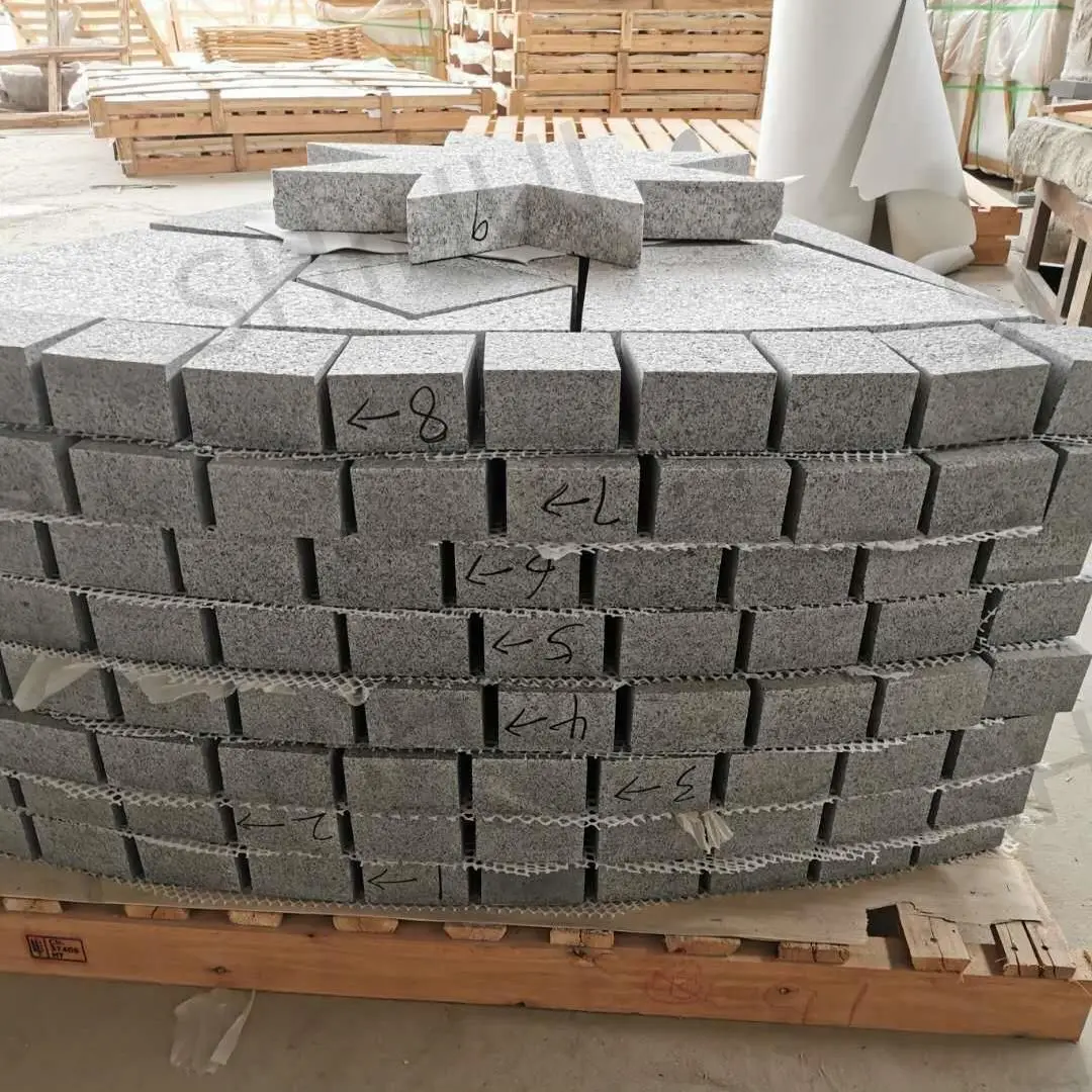 SHIHUI Customized Natural Stone Mixed Round Granite Pavers Circular Pattern Medallion Paving Paver Stone Mesh Cobblestone