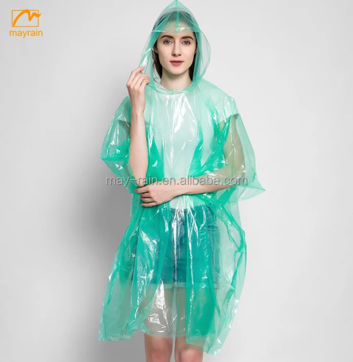 Disposable Rain Ponchos for Adults Assorted Colors travel emergency raincoat