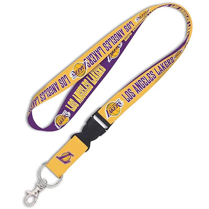 High quality polyester lanyard all 30 basketball team NBA lanyard Los Angeles Lakers lanyard with custom
