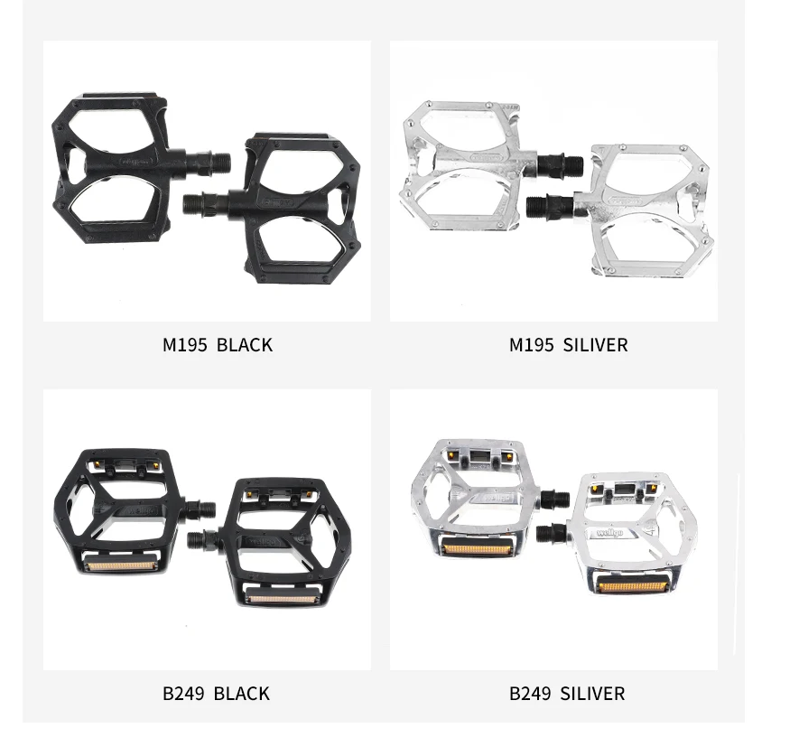 Ультралегкая велосипедная педаль WELLGO, серебристо-черная, 9/16 дюйма, M195, из алюминиевого сплава, 2 подшипника DU, велосипедная педаль для горного велосипеда