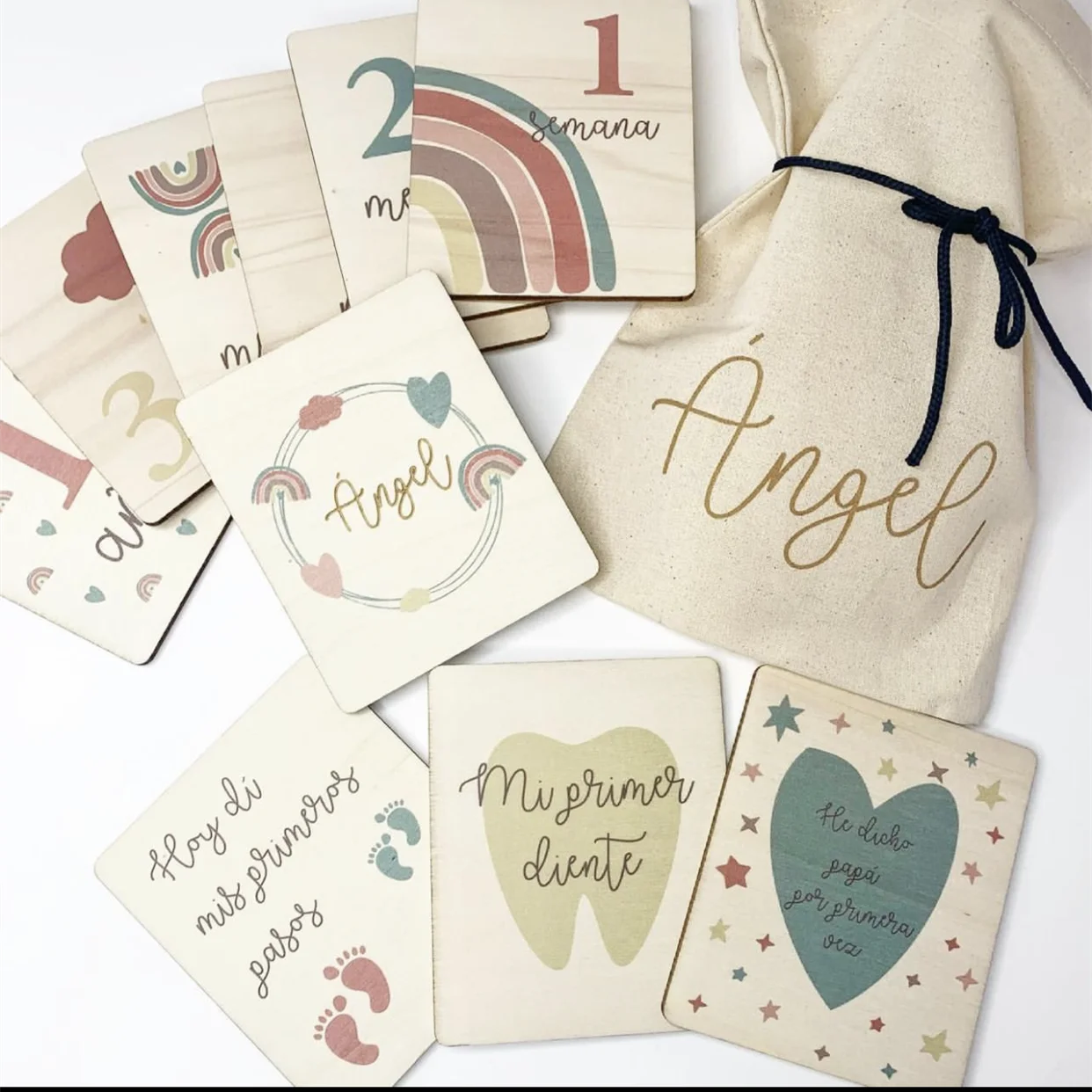 Wood Prop Wooden Baby Milestone Card Print Custom Premium Solid Decoration Souvenir Flower Wood Disc Modern Designs,nautical