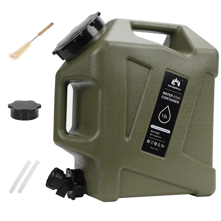 Camping Water Container 12 10 L 3.2 Gallan Water Jug with Spigot Portable Water Tank for Outdoor Hiking Picnic