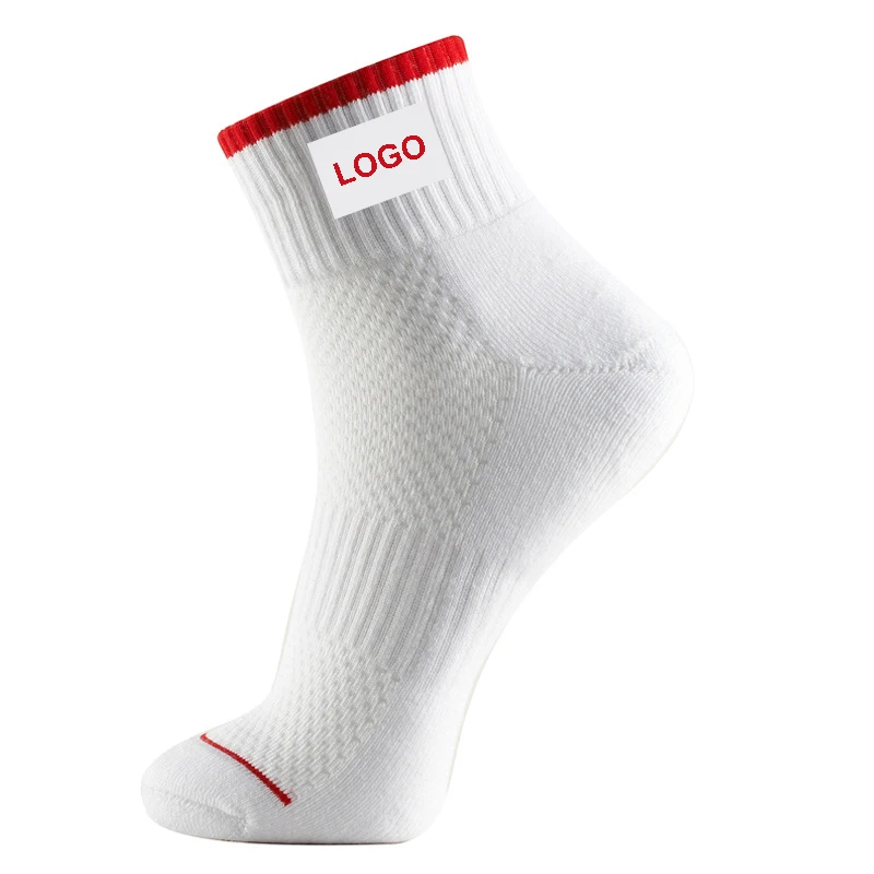 Ankle tennis socks men women athletic sport custom embroidery logo short thick gym socks