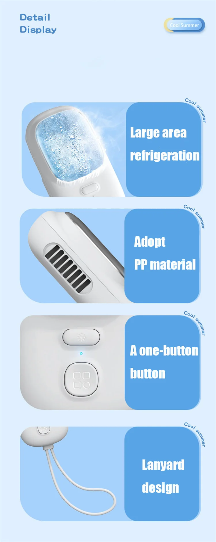 Lazy People Portable Air Cooling Fan Electric Semiconductor Controller Hand Held Fan USB Mini With Logo