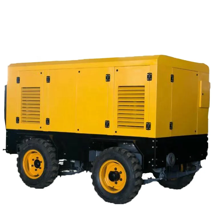 Efficient Compressor Cooling System Diesel Engine Portable Screw Air Compressor