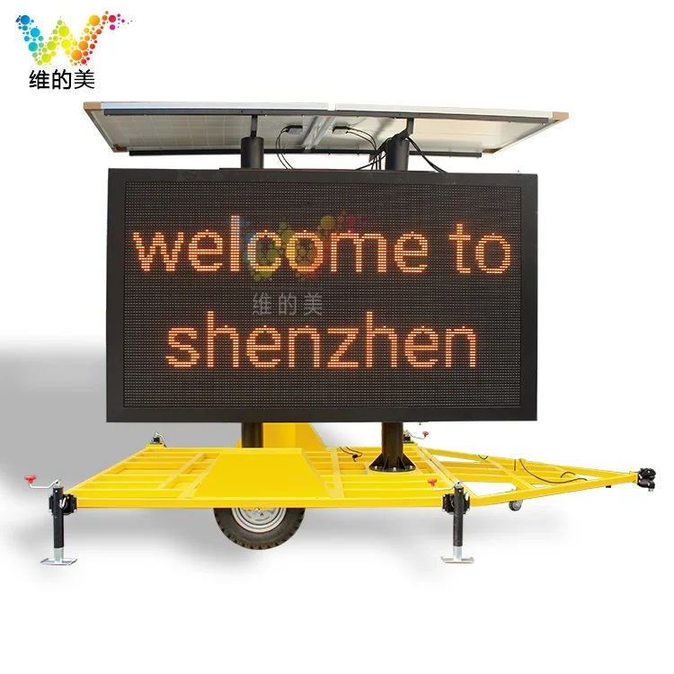 
Mobile Informative LED Solar Traffic Warning Signs Trailer Mounted led traffic display 
