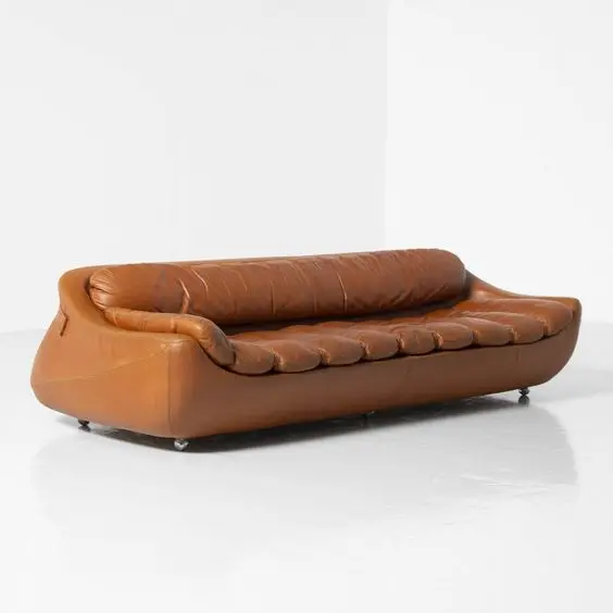 Light Luxury Retro Leather Sofa Carrera Leisure Single and Multi-Person Negotiation Chair for Living Room