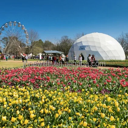 Factory price steel frame outdoor 6-8 people camping dome tent geodomes geodesic glamping tents for hotel