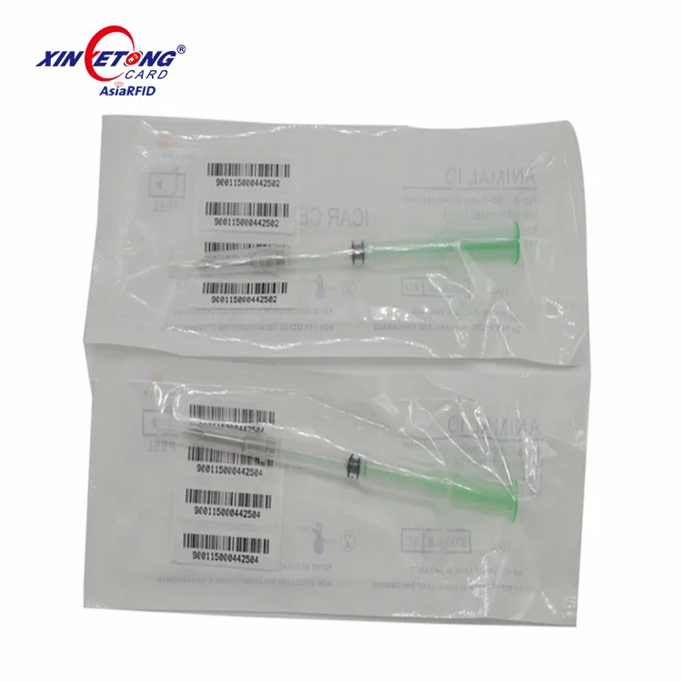 RFID id microchips implant syringe for  animal pet id microchip 1.4*8 mm