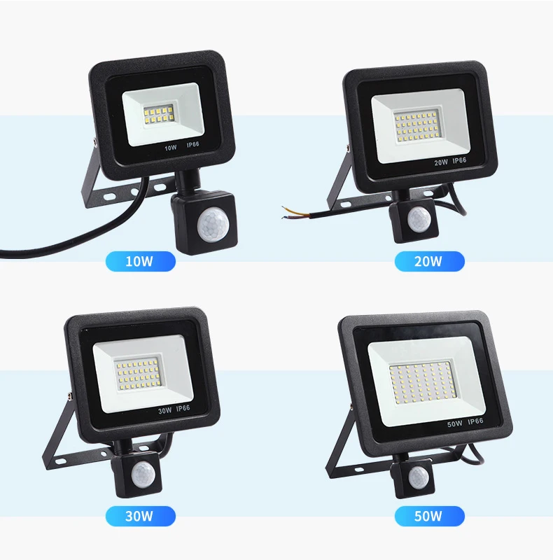 PIR sensor High costs effective Human Body Sensor10W20W30W50W Waterproof Radar Detection sensor LED flood light