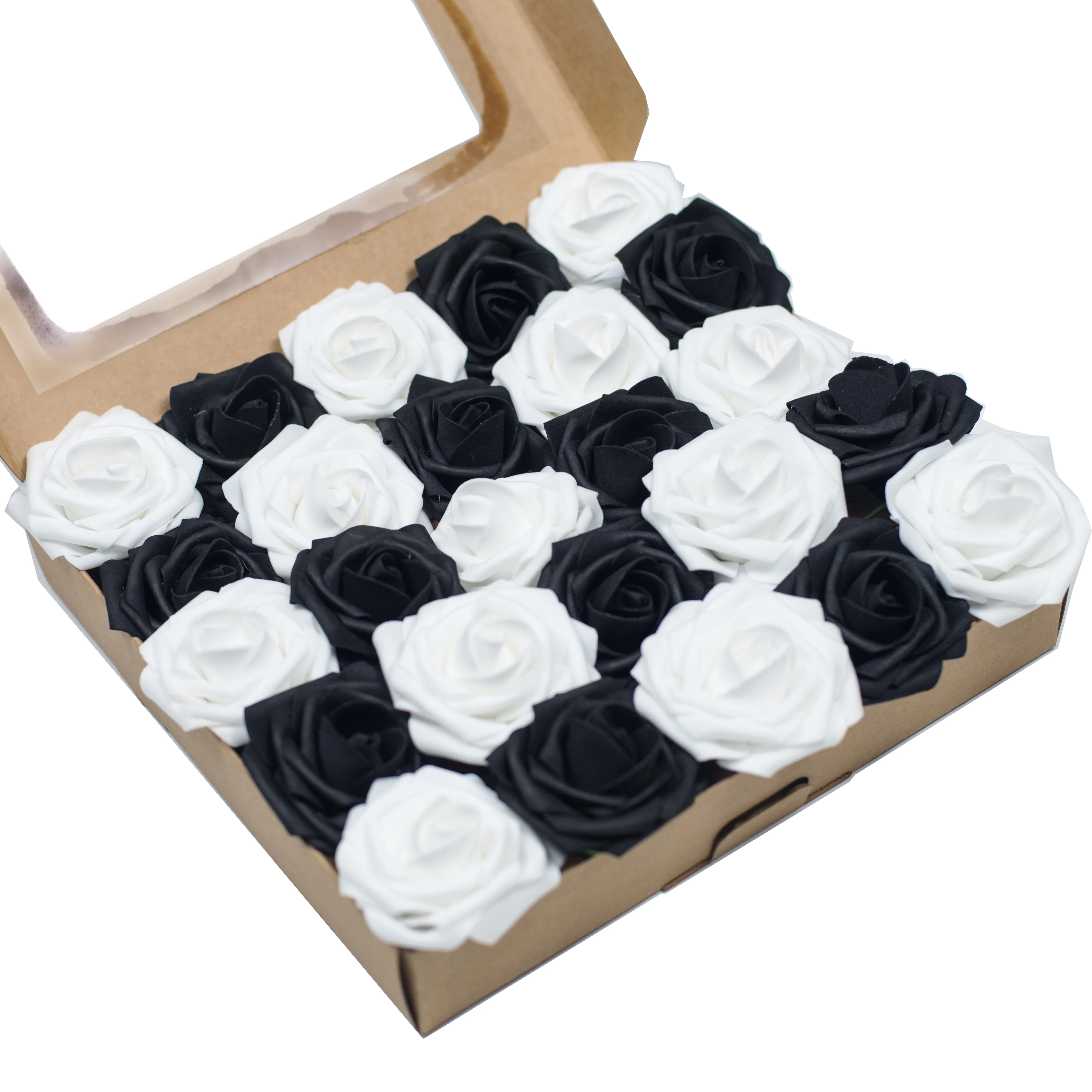 top seller roses artificial flowers white soap roses wedding flowers artificial black foam flower for centerpiece