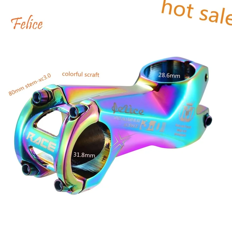 
Bicycle Stem Colorful Ultralight Mountain Bike Stem MTB XC AM Bike Handlebar Rainbow Stem 