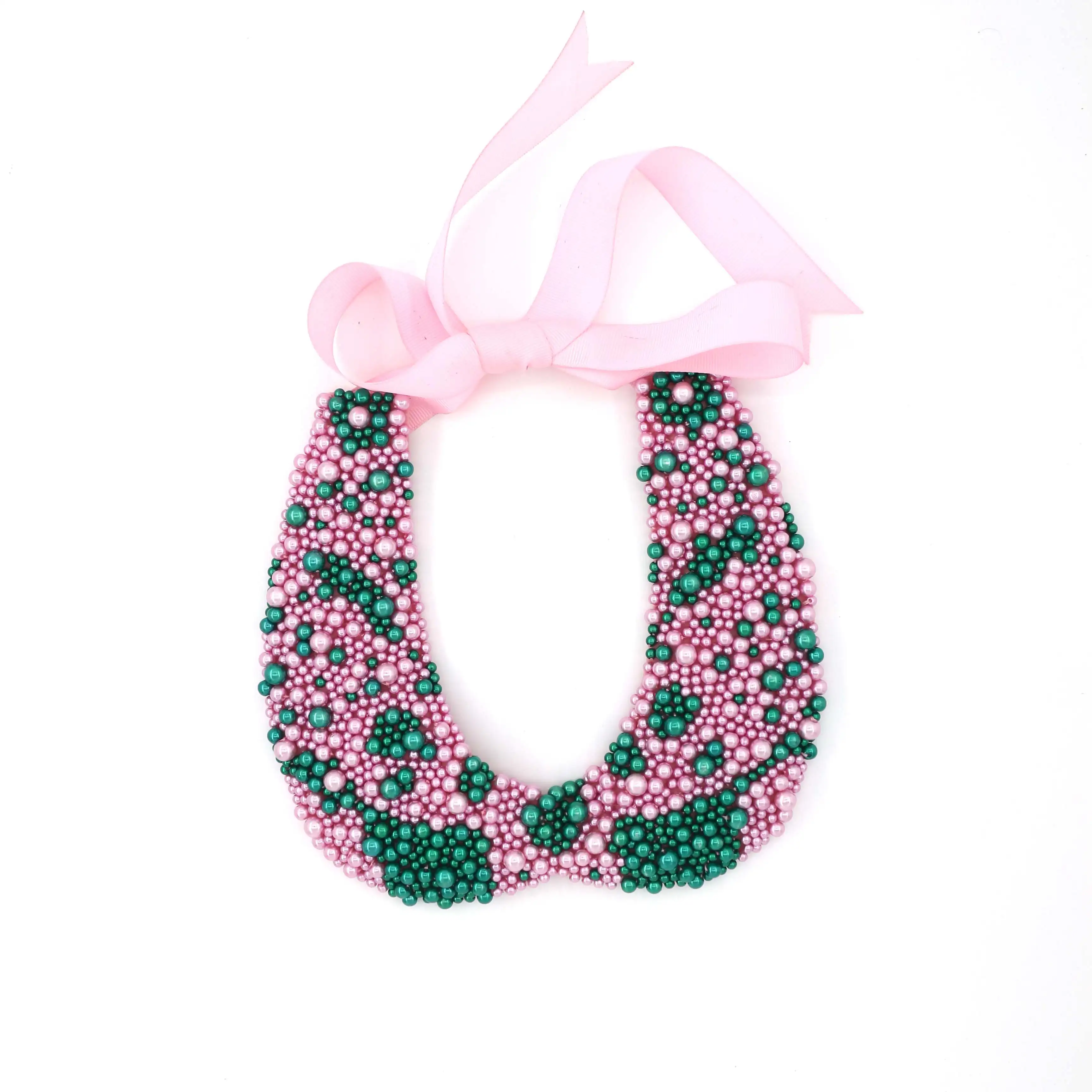 Women Pearl Necklace Handmade Retro White/Black/Red/Pink Pearl Necklace