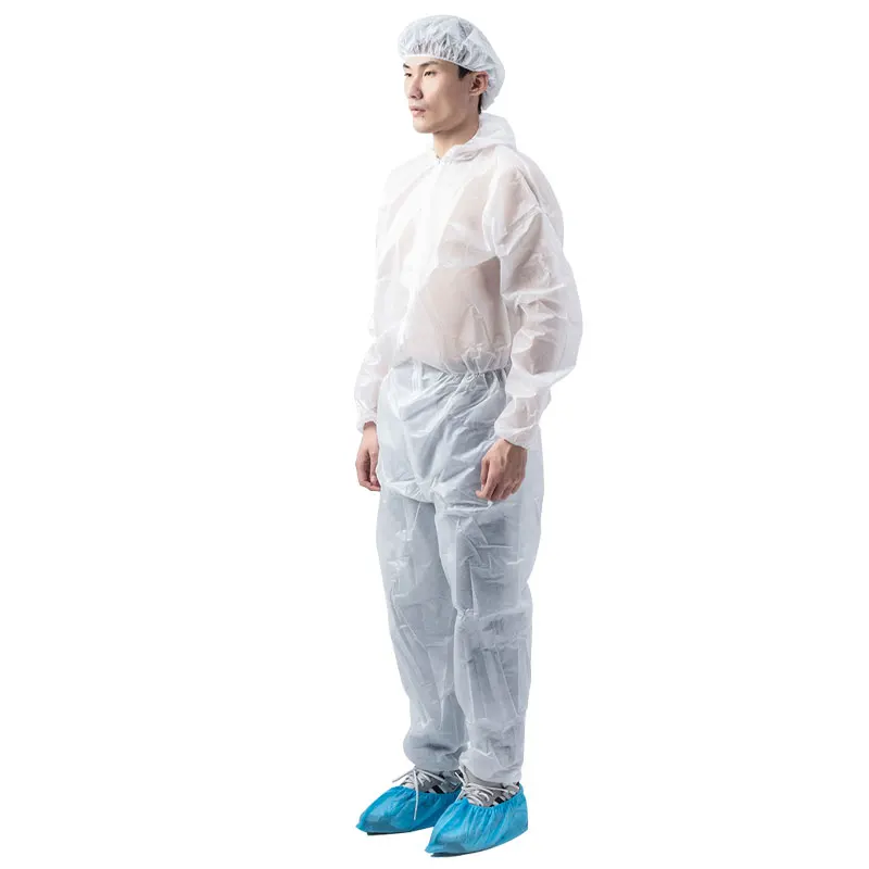 Pe Pp Medical Safety Disposable Isolation Coverall Work Isolation Clothing With Hood