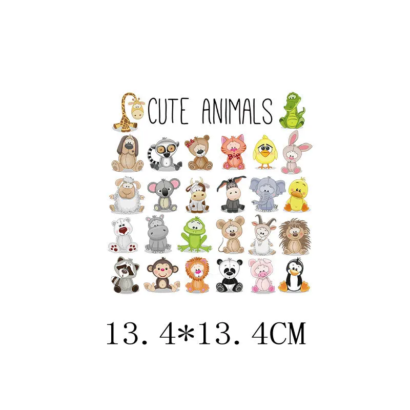 HUAMJ Customized LOGO Kids Cute Cartoon Animal Stickers Plastisol Ink Label Film Screen Print Heat Transfers For T-Shirts