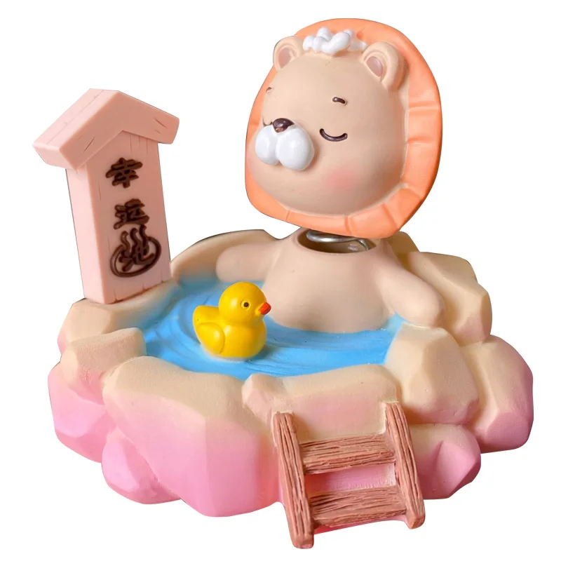 BaiMao Creative home decoration cute cat lion art statues room ornaments handmade resin crafts