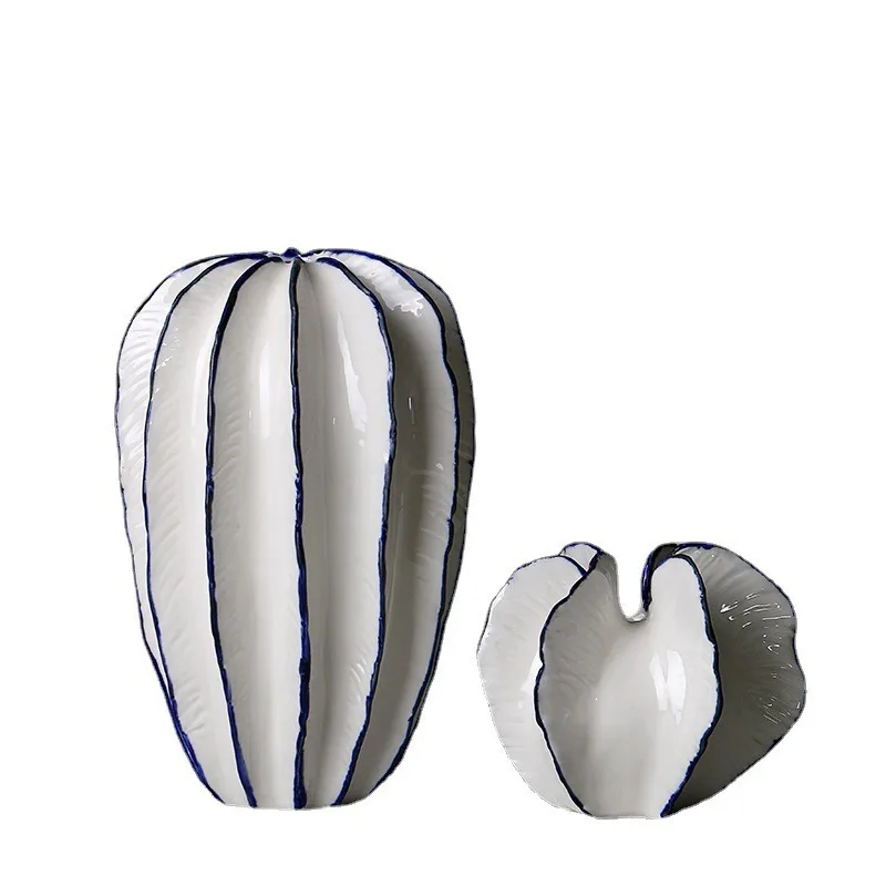 Carambola Shaped Ceramic Flower Container Home Decoration Modern Simple Vase