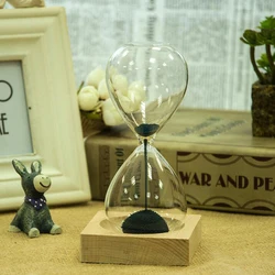 Iron Filings Hourglass With Wood Base Magnetic Sand Timer Hourglass