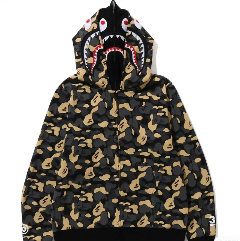New Arrival Fashion Brand APE Shark New York Madison Avenue 3RD Anniversary Double Hat Hoodies For Men and Women With Asian Size