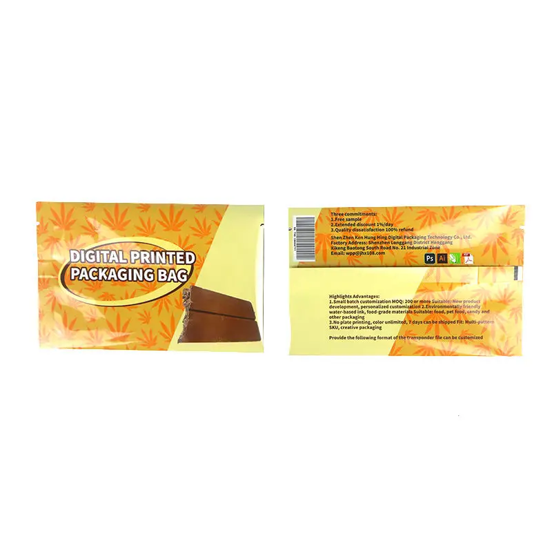 Custom Plastic Bags Gravure Printing Free Custom For Chocolate Gummies Lollipop Package Easy to Carry Back Side Seal Bag